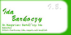 ida barkoczy business card